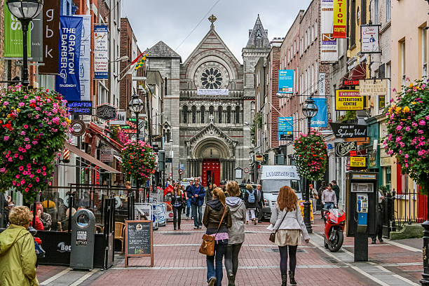 Shoppers on Grafton Street. Dublin, Ireland