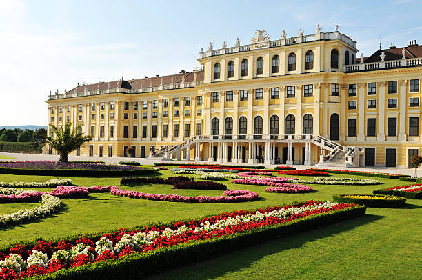 Vienna, Austria - July 7, 2011: Architectural detail of the Schonbrunn imperial palace, one of the major tourist attractions in Vienna, Austria