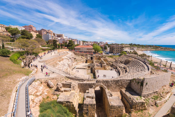 Roman Amphitheater, Costa Daurada, Catalunya. Copy space for text