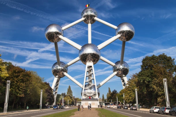 Brussels, Belgium - October 13, 2016: The Atomium in Brussels, Belgium. Designed by Andre Waterkeyn and Andre and Jean Polak, it was built for the 1958 Brussels World's Fair.