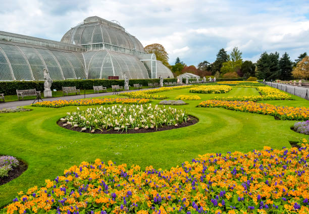 London, United Kingdom - April 2018: Greenhouse in Kew botanical gardens in London