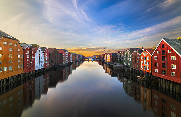 Old storehouses in Trondheim, Norway.