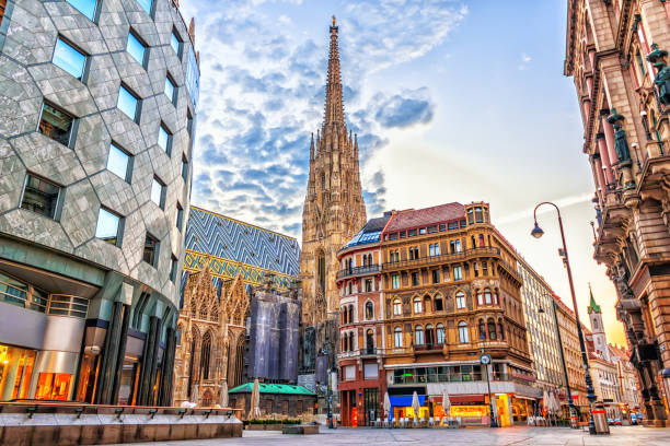 Stephansplatz, view on the St. Stephen's Cathedral in Vienna.