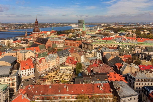 Vecrīga (Latvian: Old Riga) is the historical center of Riga, Latvia, located on the east side of Daugava River.