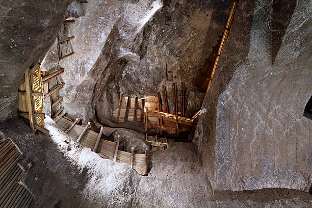 Underground chamber with balconies in the Wieliczka Salt Mine, Poland