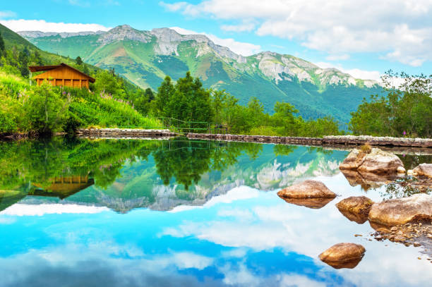 Mountain lake (Zelene pleso) in High Tatras National Park, Slovakia